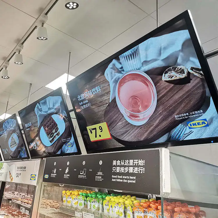 Restaurant Digital Menu Tv Screen Ultra Bright Window Display Hang Custom Display Screen Indoor Lcd Display Module Screen