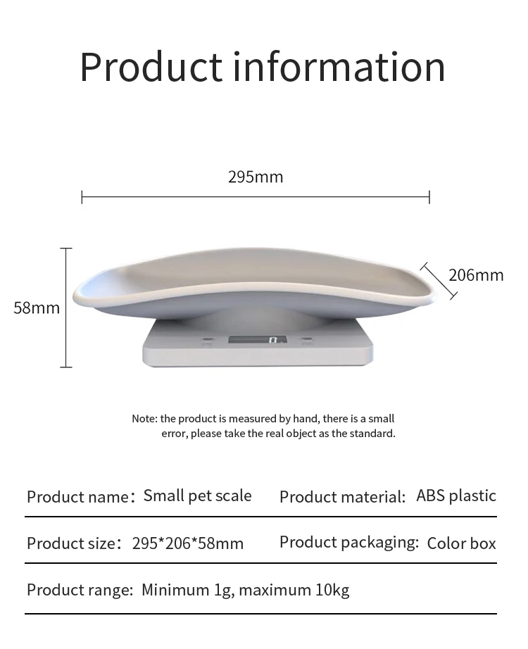 Plastic Mini Digital Baby Pet Scale HD LCD Display Measure Tool Infant Baby Pet Body Weighing scale