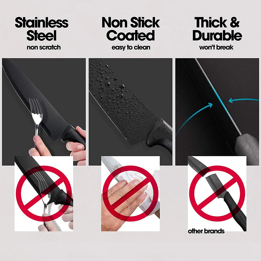 17 Piece High Quality Carbon Stainless Steel Kitchen Knife Set with Sharpener Holder lo mas vendido 2024 al mayoreos