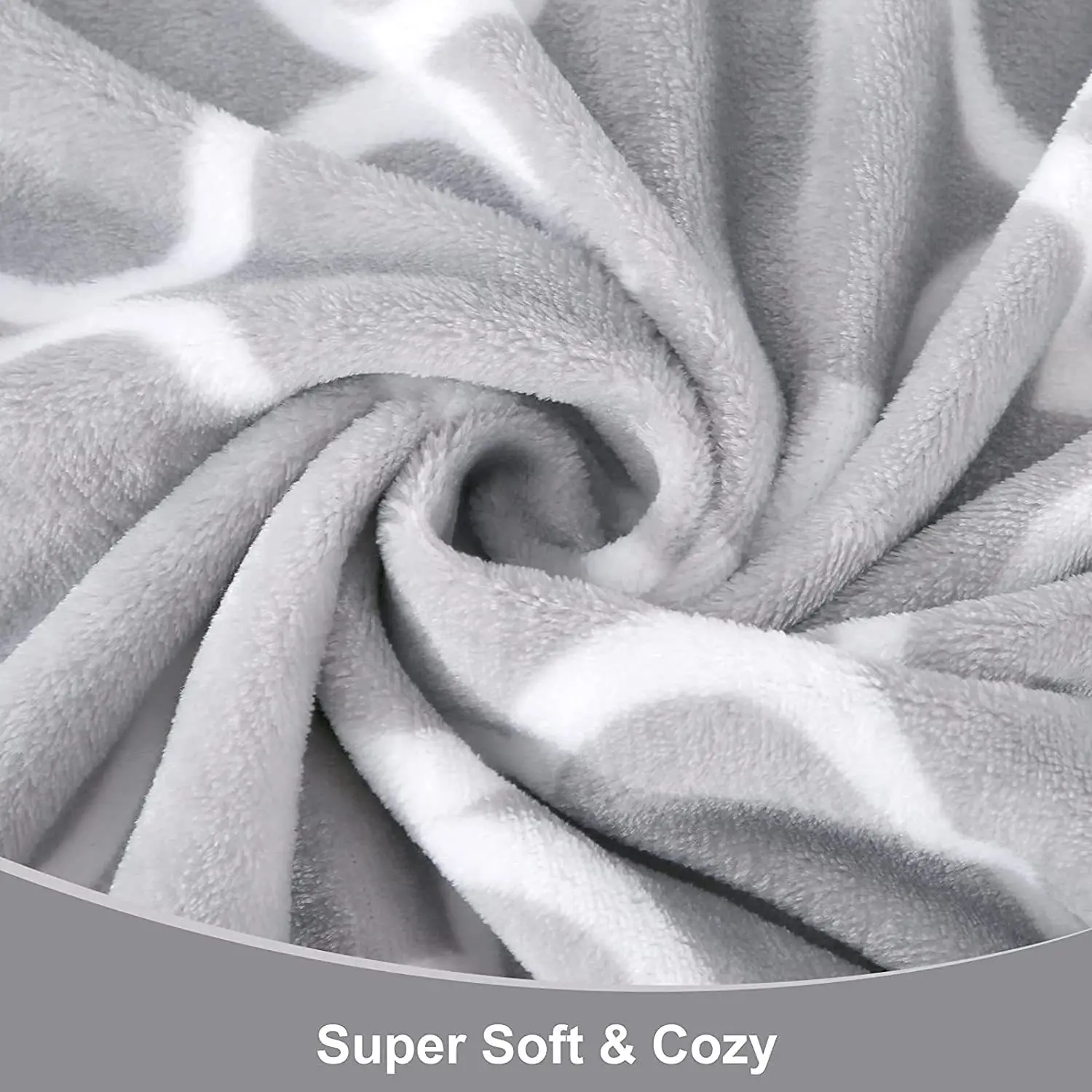 Geometric lines grey blanket fleece  super soft comfortable wool no shedding cover throw  lightweight microfiber for sofa bed