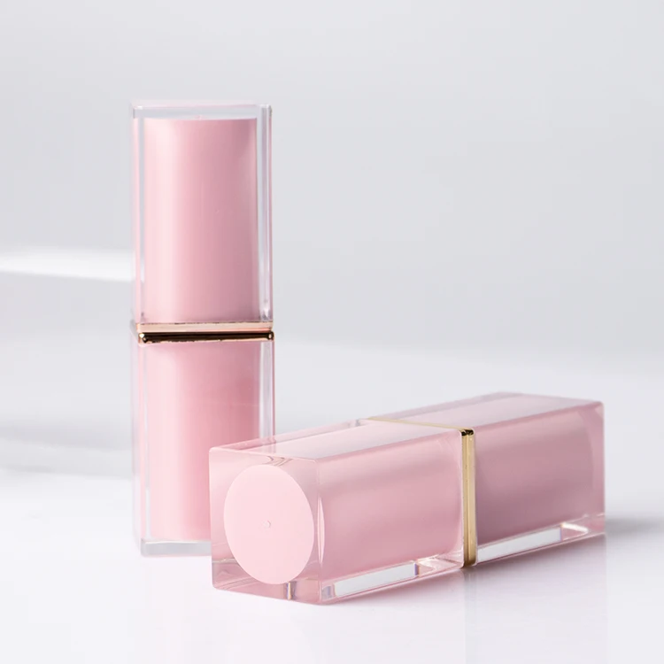 Pink Big Wand High Quality Free for Sample Custom logo square Lipstick Tubes for Cosmetic Packaging