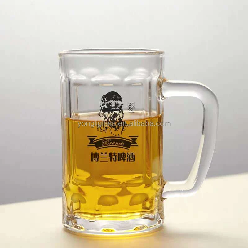 Christmas Glass factory beer glass with handle, 400ml crystal beer glass mug, wine cup for beer brew new year gift