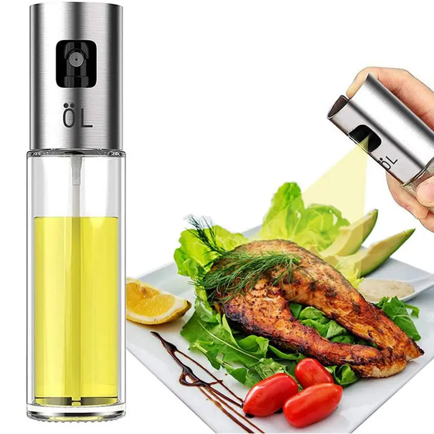 G9 Mister Kitchen Cooking BBQ Oil Sprayer Stainless Steel Olive Pump Spray Bottle Oil Dispenser 100ml Glass Olive Oil Sprayer