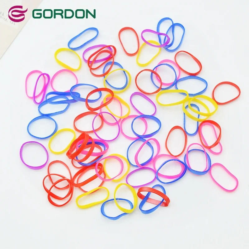 Gordon Ribbons Small Size Colorful Plastic Elastic Hair Bands Baby Girls Elastic Bands for Hair