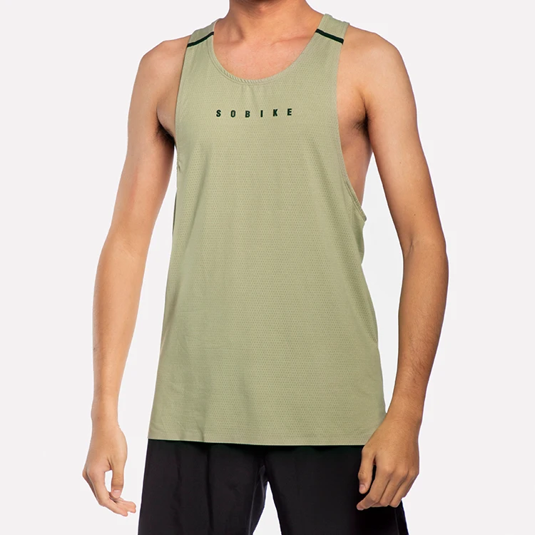 Оптовая продажа, изготовленный на заказ, новый бренд, для бега, спортивного зала, для улицы, Сплит, синий, мужская майка