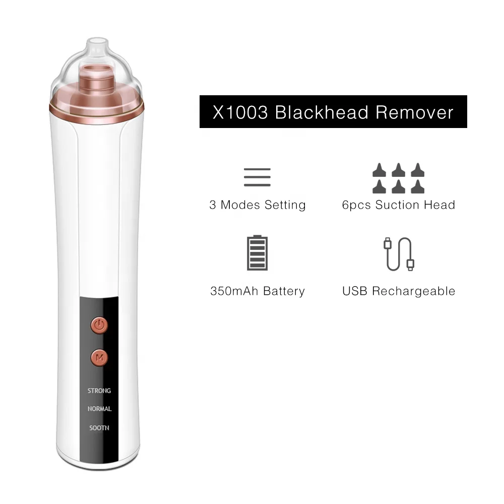 Pore Vacuum Blackhead Remover Rechargeable Vacuum Suction Different Kinds of Nose Blackhead Removal for Deep Cleansing
