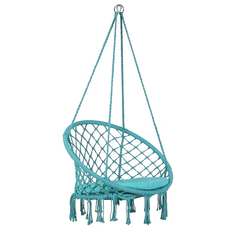 Лидер продаж, черный нейлоновый сетчатый гамак, качели-стул, простой портативный гамак макраме для помещений