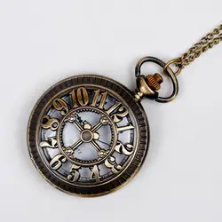 Large Hollow Quartz Pocket Watch Fine Chain Hollow Woman Hat Poker Card Pocket Watch Roman Pocket Watch