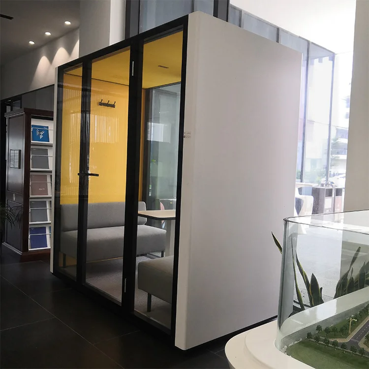 Smart training pod 4 person office meeting pod Large soundproof booth Acoustic Office Phone Booth