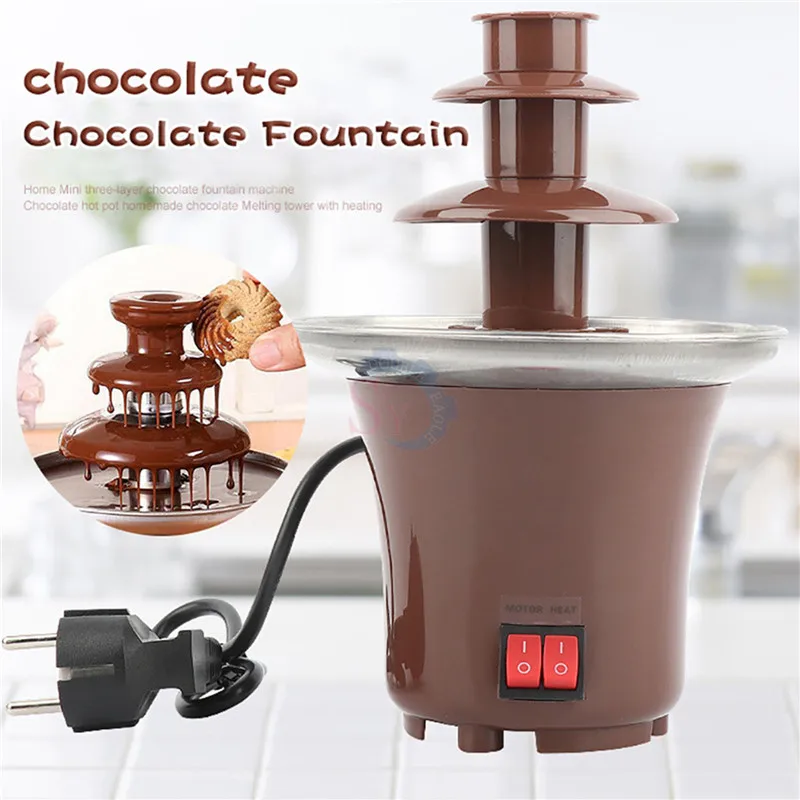 Newest Mini 3-tier Chocolate Fountain Tower Waterfall Hot Pot Melting Kitchen Appliances for kids DIY Snacks