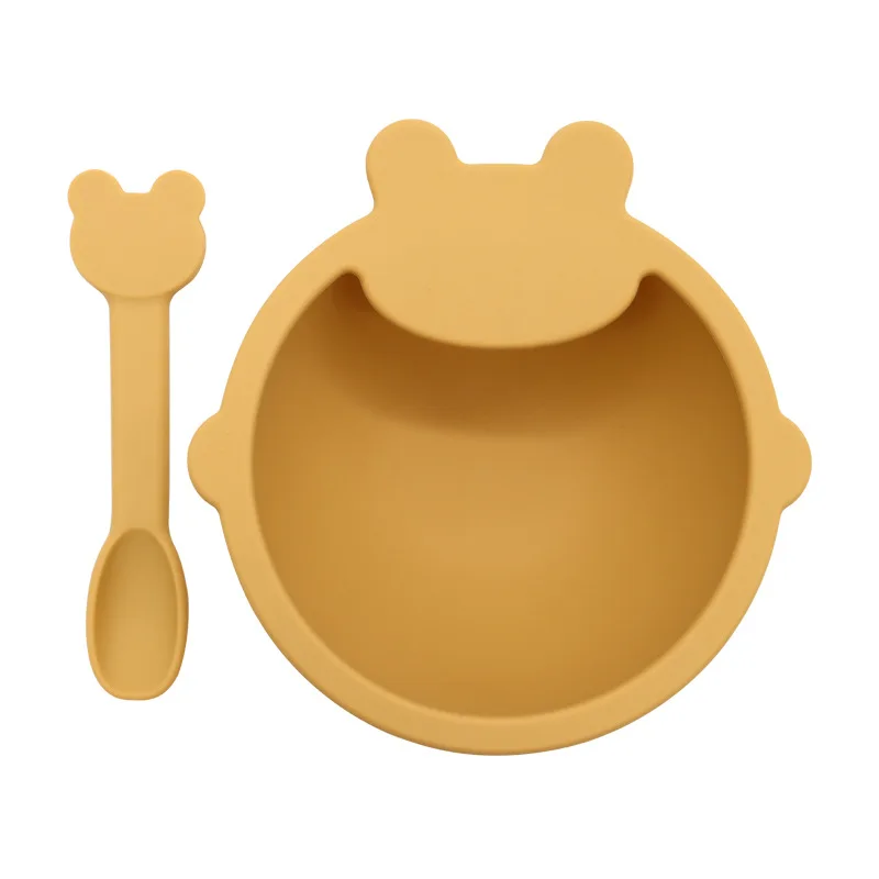 Baby feeding set soft spoon Silicone Baby Feeding tableware Set for Kids