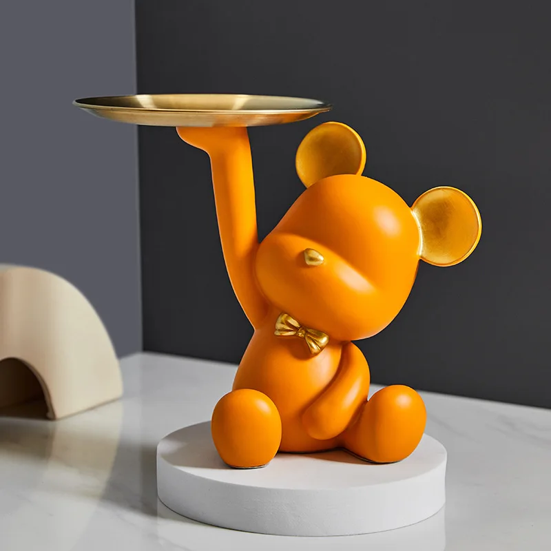 Accept Custom Resin Crafts Gifts Bear Storage Racks Home Decoration Hall Storage Holders JE-078