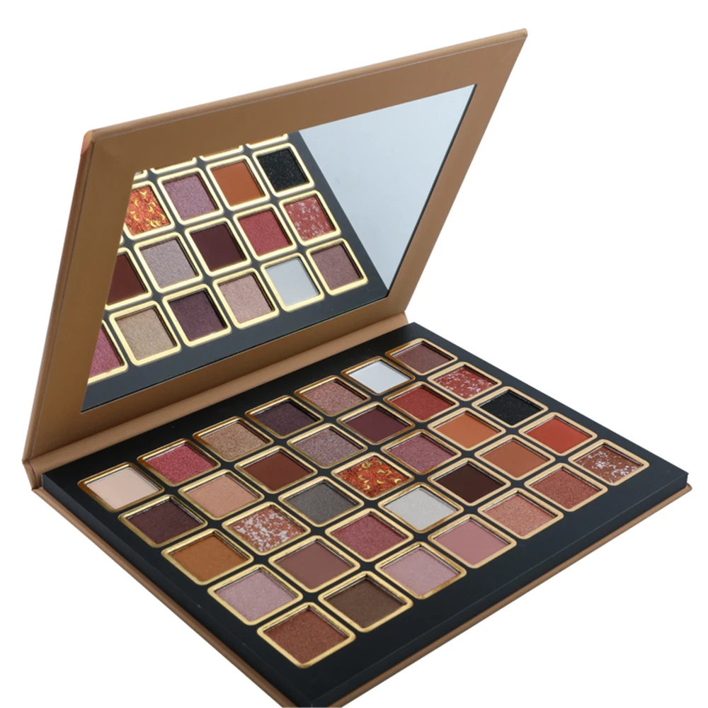 Wholesale Custom New Eyeshadow Palette Private Label Matte Waterproof Powder Eye Shadow Glitter Dark Skin Tones Dry Type Makeup