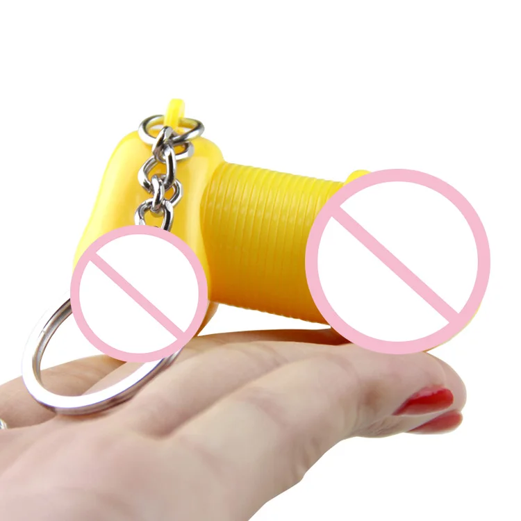 Wholesale High Quality Key Chain In Mini Yellow Dildo Toys Keyring With Yellow Mini Dildo