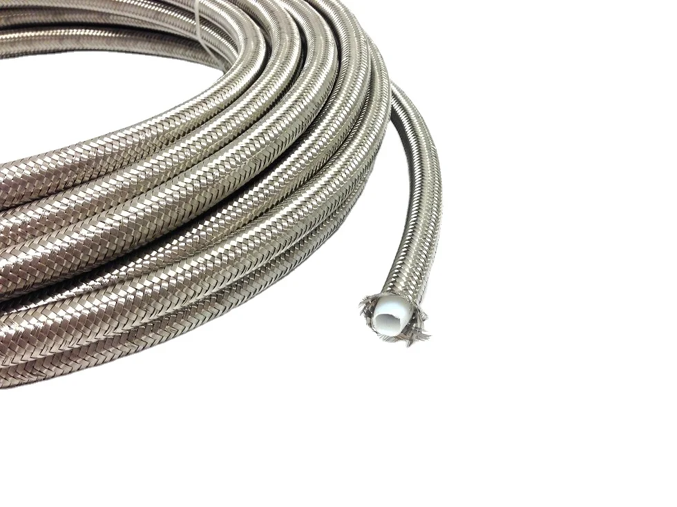Ss Braided Ptfe Hose High Temperature Resistance Fuel Oil Hose Line  PTFE metal hose