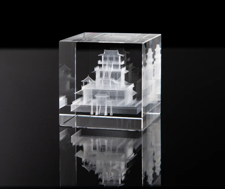 Wholesale trophies made in china clear blank 3d crystal plate parts award 3D crystal customise trophy parts glass shield trophy