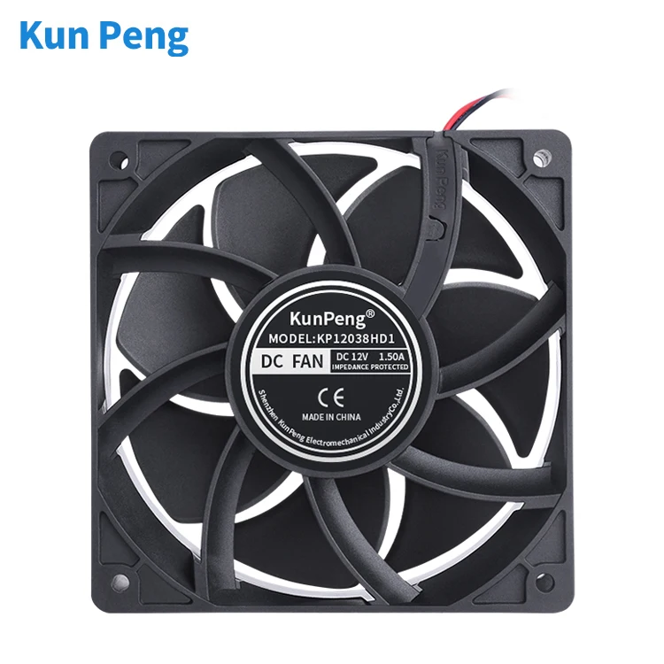 Cheap 2.7A 120*120*38mm 6000RPM 4Pin WPM 12 volt dc brushless computer cooling fan