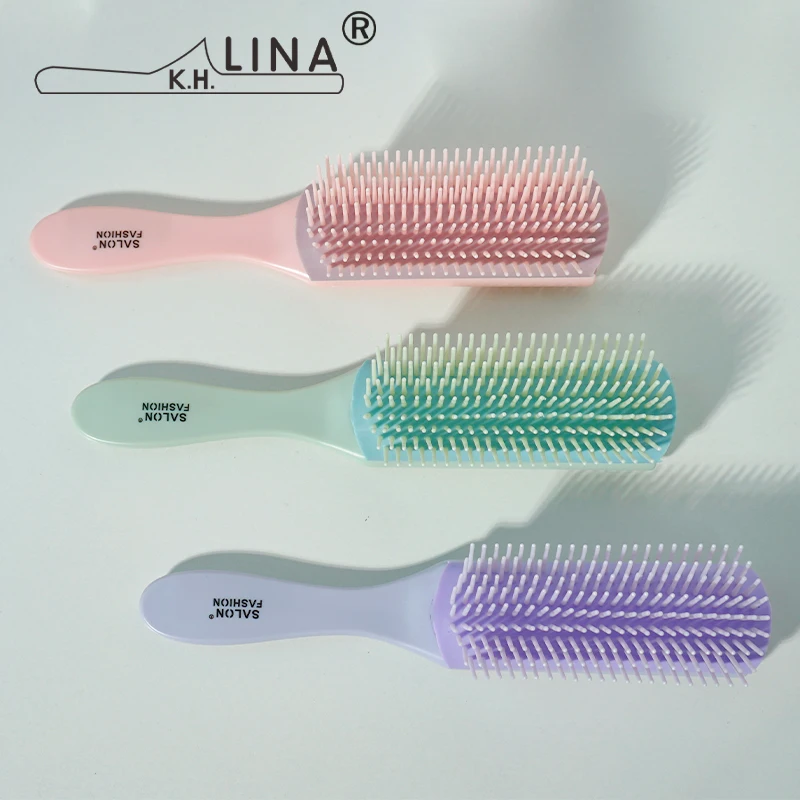 Anti-Knot Detangling Plastic Hair Brush Girls Hairbrush Detangling Hair Brush Custom Logo Hair Brushes for Women Detangling