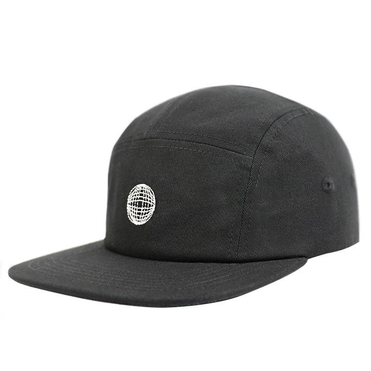 Custom Polyester Suede Brim 5 Panel Hat Sewing Pattern Snapback Hats