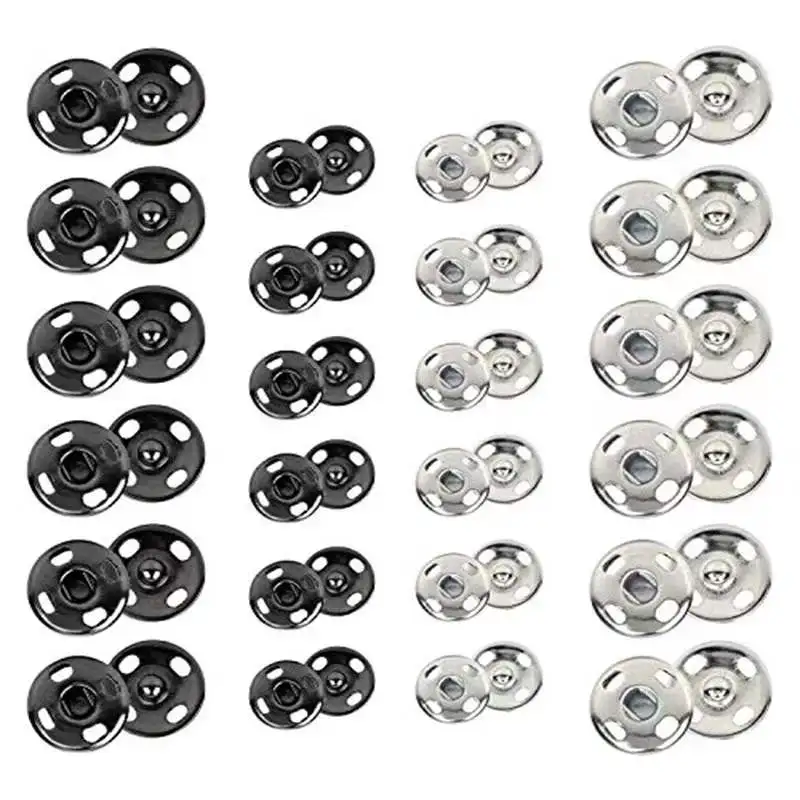 2023 wholesale custom sewing accessories silver and black press stud snap fastener popper stainless steel metal buttons