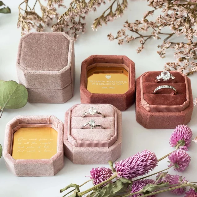 FADELI wholesale factory price luxury custom wedding green velvet jewelry box packaging for earrings necklace earing ring boxes