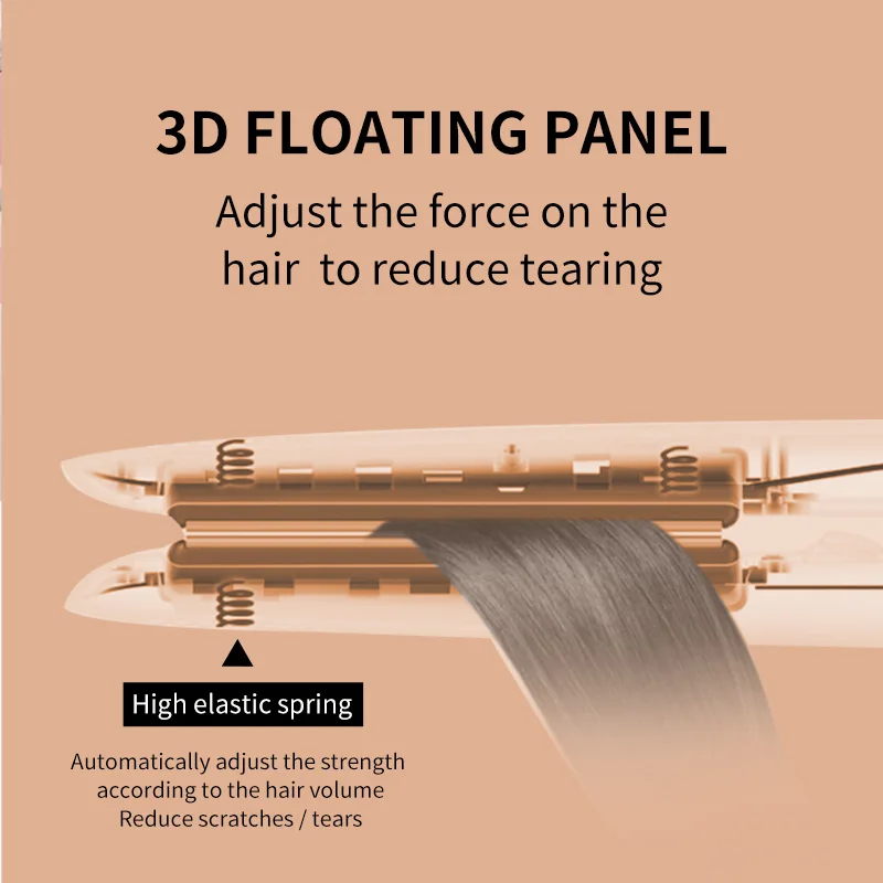 Factory price PTC Flat Iron portable hair straightener for a smooth finish  3D Floating Plates Quick Heat Up Hair straightener