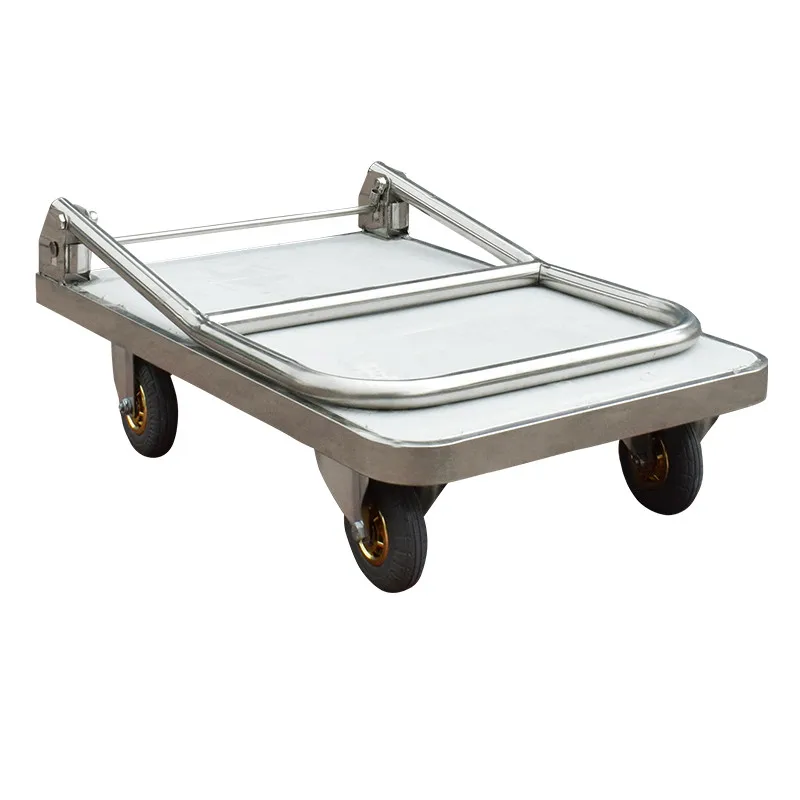 Folding stainless steel platform trolley /kitchen loading trolley