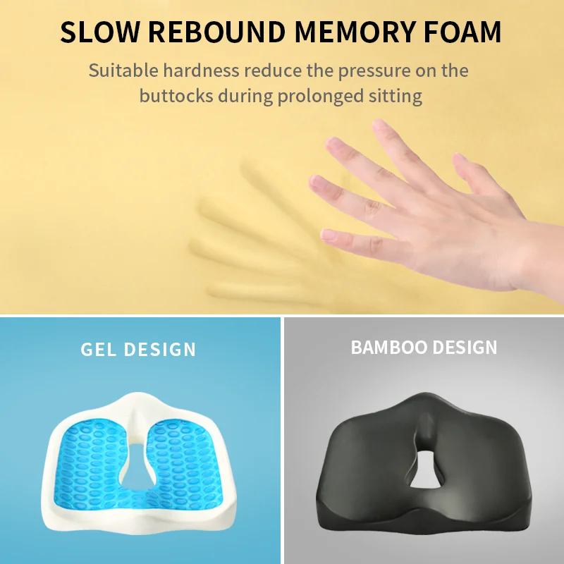 Shipping Within 3 Days Portable Home Office Chair Coccyx Orthopedic Car Memory Foam Seat Cushion