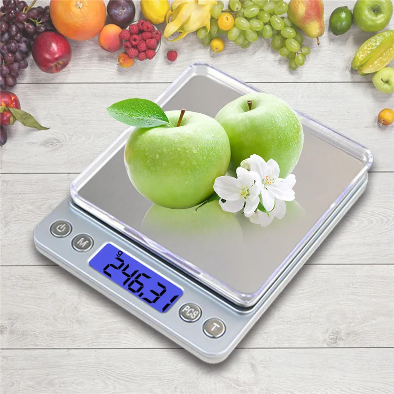 3000gx0.1g Digital Kitchen Scale Mini Pocket Stainless Steel accurate Jewelry Electronic Balance Weight Gold Grams
