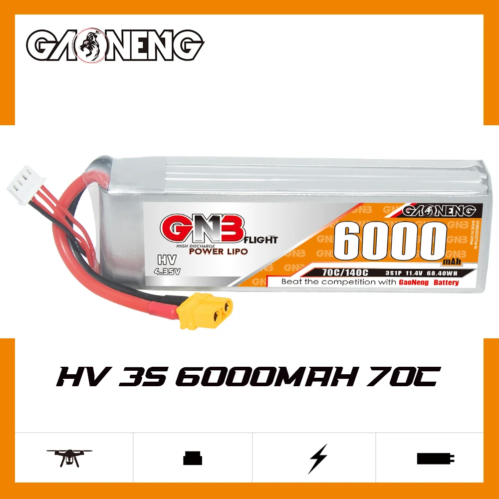 GNB GAONENG 6000 мАч 3S 11 4 в 70C 140C LiHV XT60 RC LiPo аккумулятор Радиоуправляемый автомобиль Дрон радиоуправляемая лодка