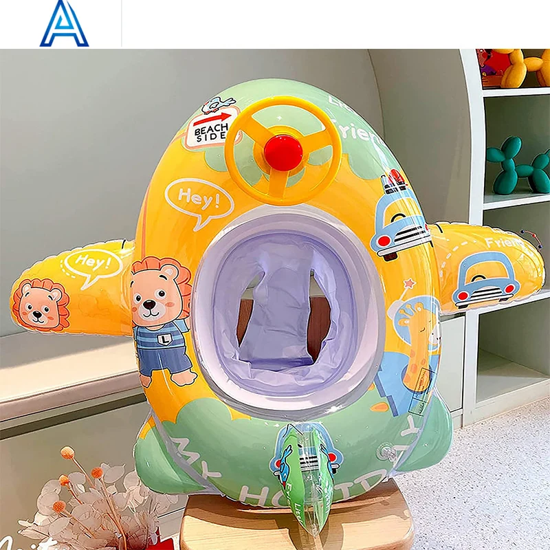 China factory customize design shape printing vinyl PVC inflatable baby boat baby seat for pool water float plane boat toy