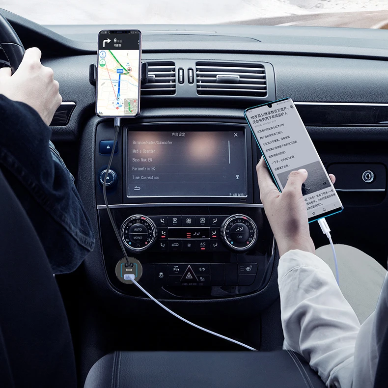  Автомобильное зарядное устройство USB 95 Вт с несколькими портами QC3.0 и PD3.0 для мобильных телефонов/ноутбуков быстрая
