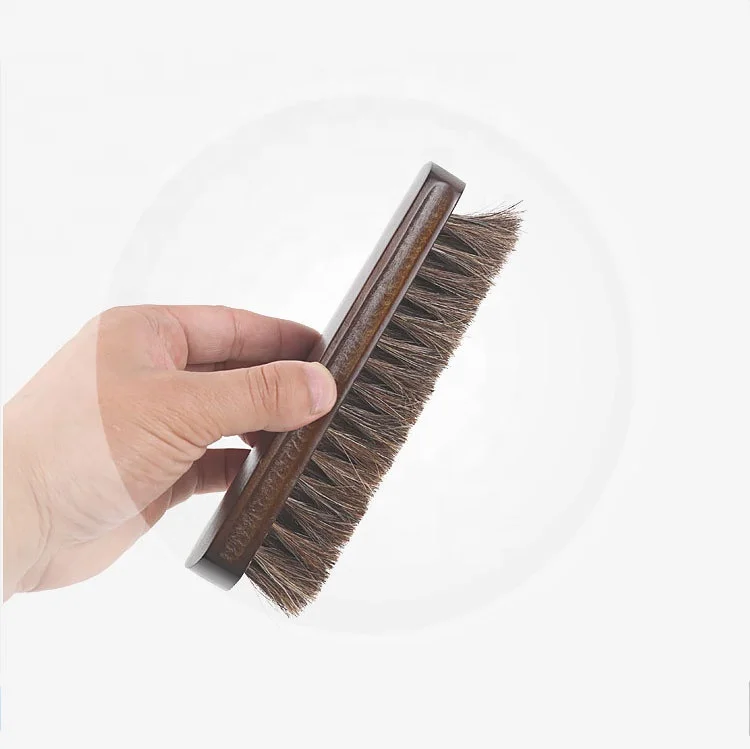 
Practical Professional Wood Horse Hair Shoe Brush Shine Polish Buffing soft Soft shoe brush cleaning brush 