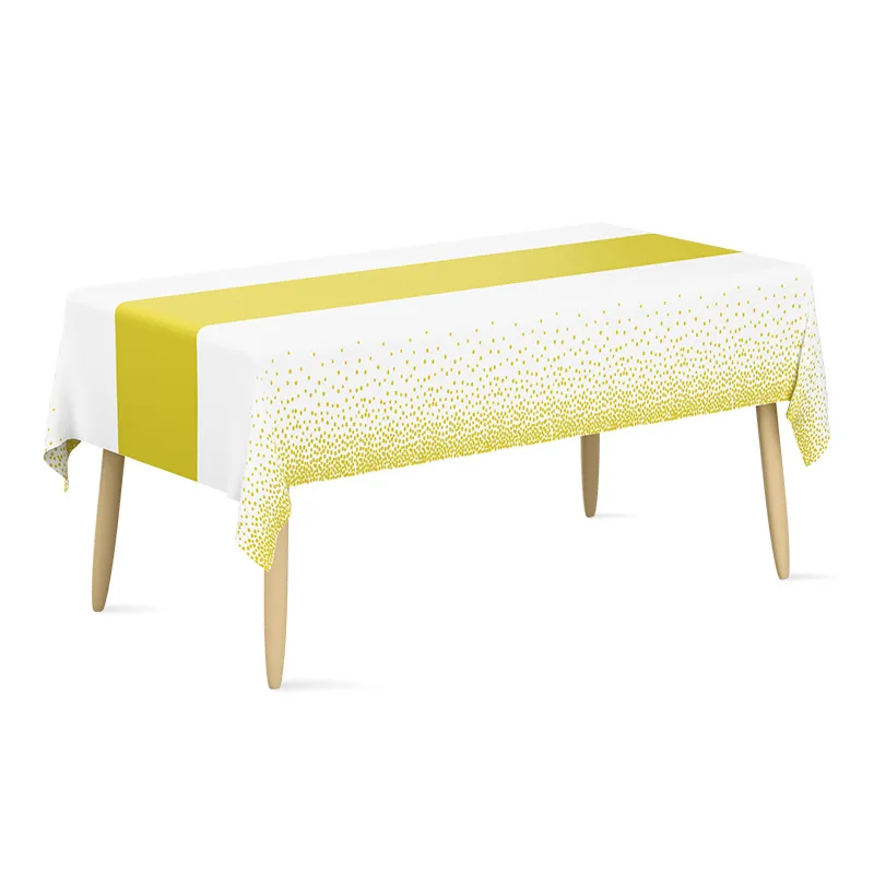 Custom Disposable Plastic Tablecloth Rectangular Oilproof Table Cover Home Indoor Outdoor Events Holiday Parties Decoration