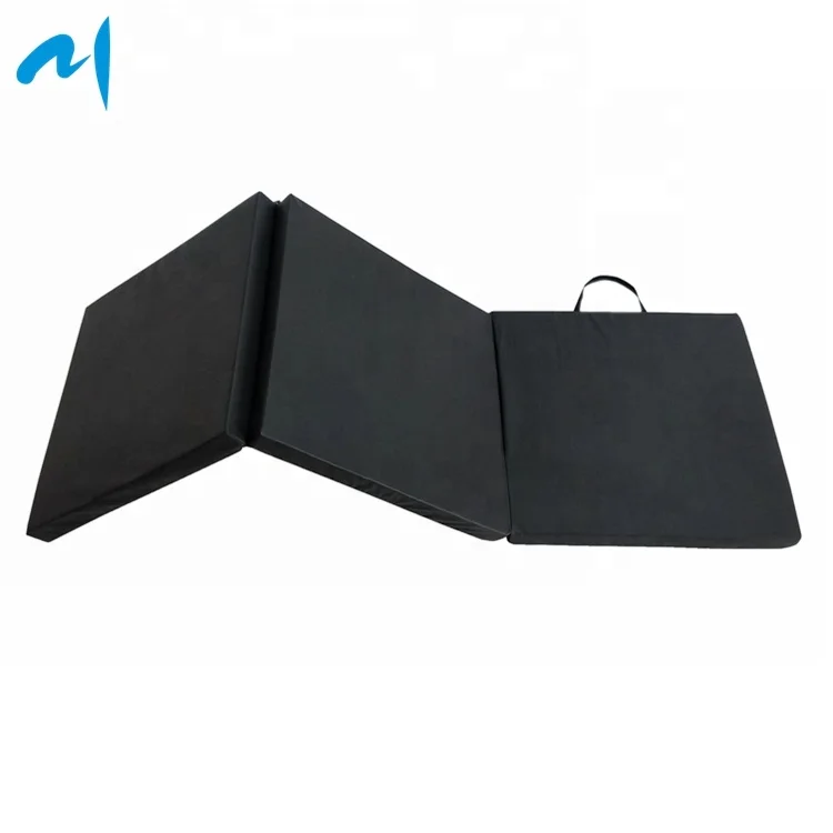 
Tri-folding Vinyl Gymnastics Crash Mats Anti-slip Black Color Cheap Gymnastic Mats for Sale 