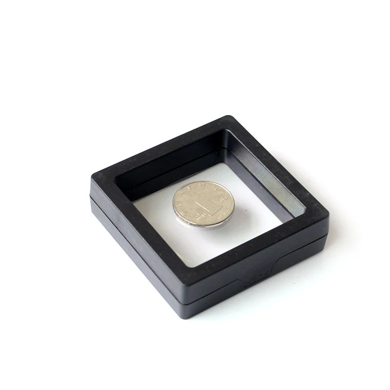 
Custom logo clear film jewelry packaging display box 5*5cm transparent 3D floating suspended jewelry display box 