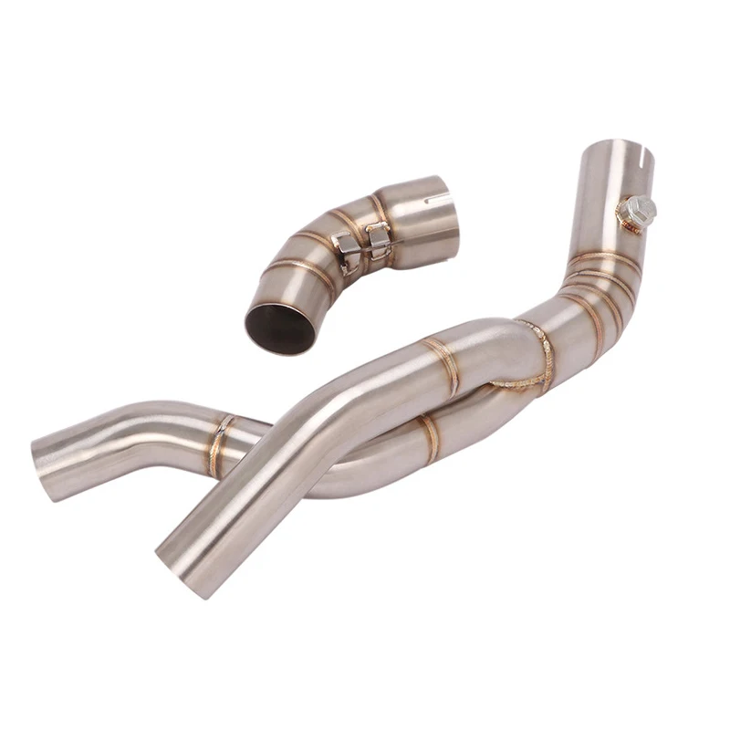 For YAMAHA R1 Exhaust Middle Link Pipe Dual Row Motorcycle Exhaust System Catalyst Remove Decat Pipe 2007 2008