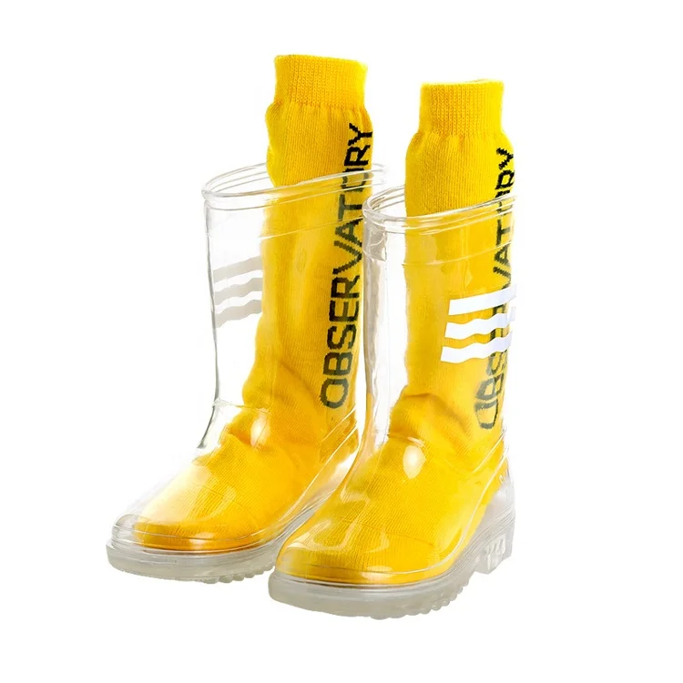 
PVC Small Baby Children Wellies Kids Wholesale Rain Boots Plastic Transparent Rain Booties 