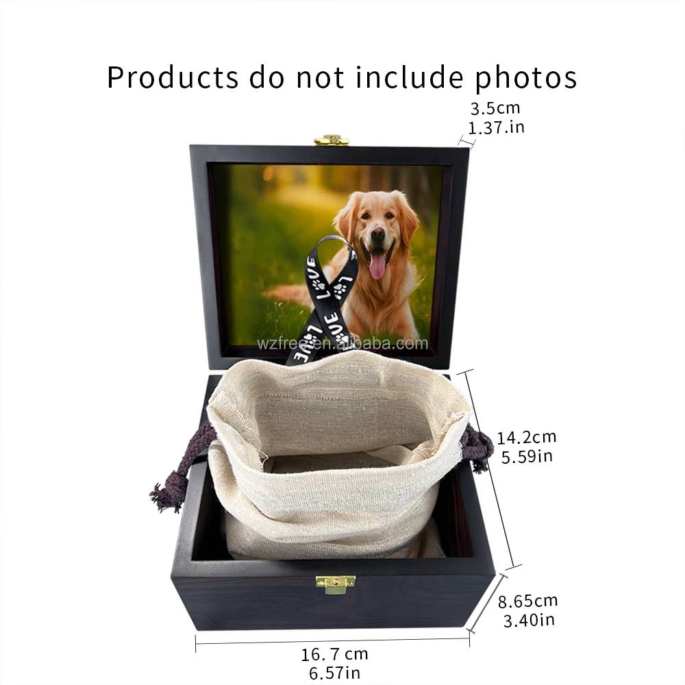 Ready To Ship Pet Memorial Ash Box Urn Big And Small Item Storage Box With Ribbon And Canvas Bag Souvenir Funeral Supplies
