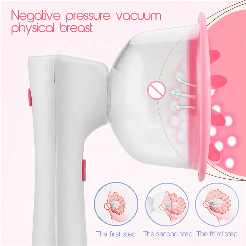 Free shipping HGMed Portable Hot Breast Suck and Massage Breast Enlargement Breast Massager Machine