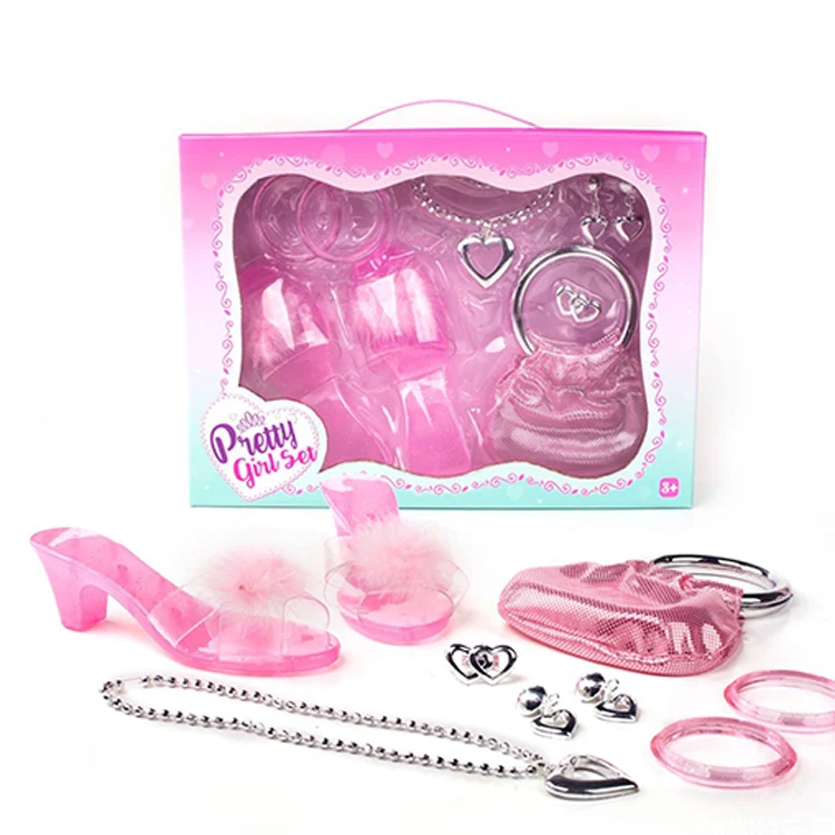 Fashion Vanity Realistic Pretend Play Set Imaginative Pink Fashion Kit For Girls With Hair Dryer