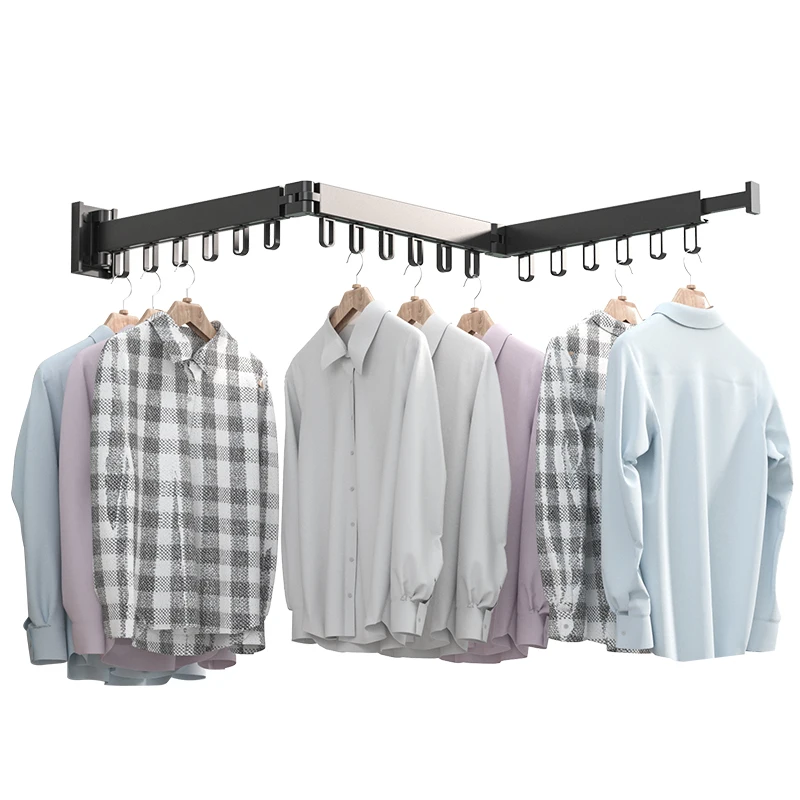Concise Style  Wall Mounted Collapsible and Rotatable  Clothes Drying Rack