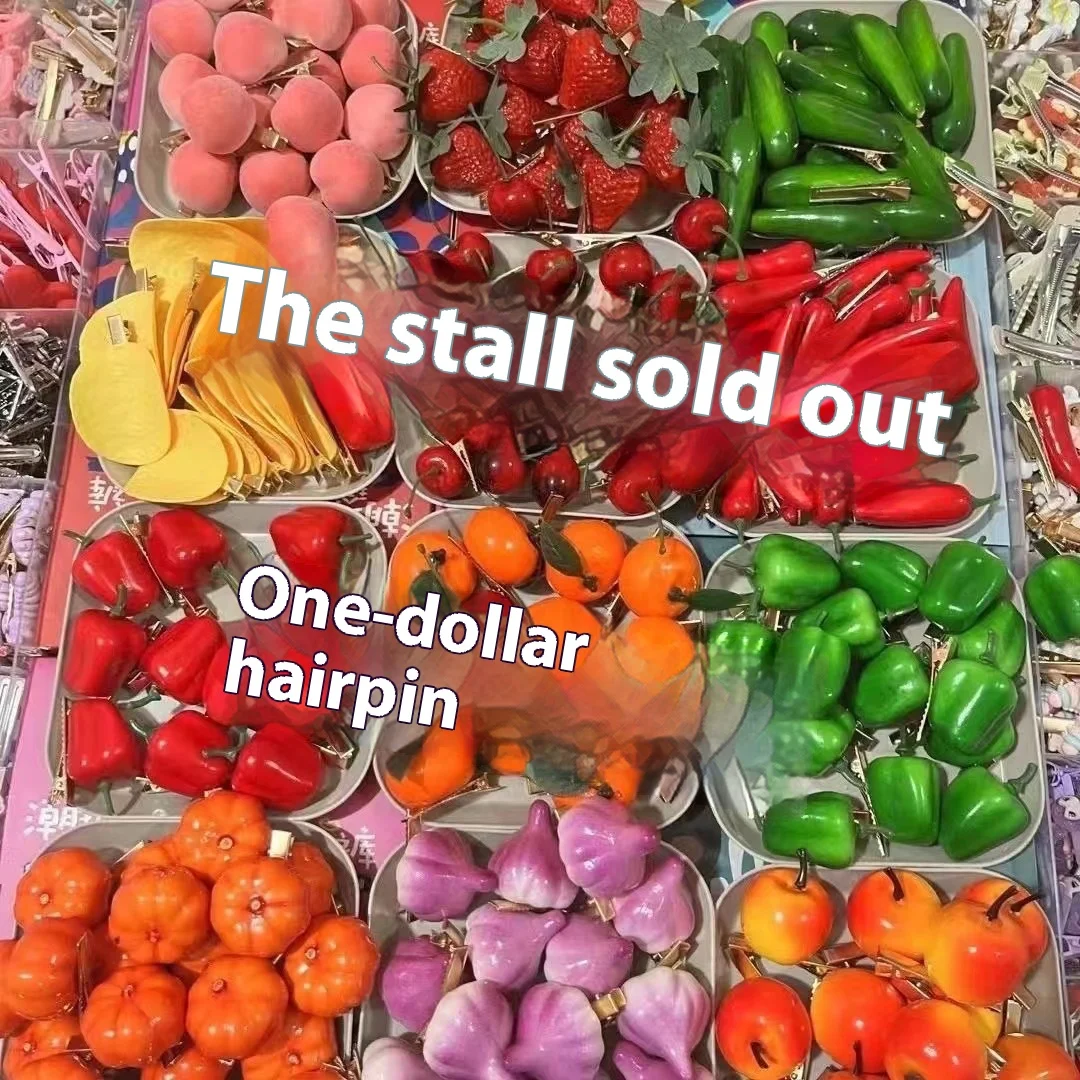 Шпильки для волос с мультяшными фруктами