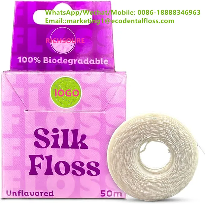 Zero Waste Floss Dental Floss Dupont Mint Waxed Nylon Wholesale 50yds Silk Tooth Nylon Dental floss
