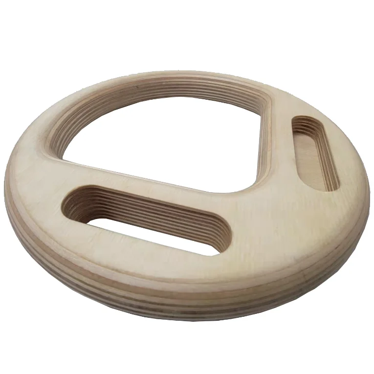 Finger Strength Fitness Wood Gymnastic Rings with Adjustable Straps
