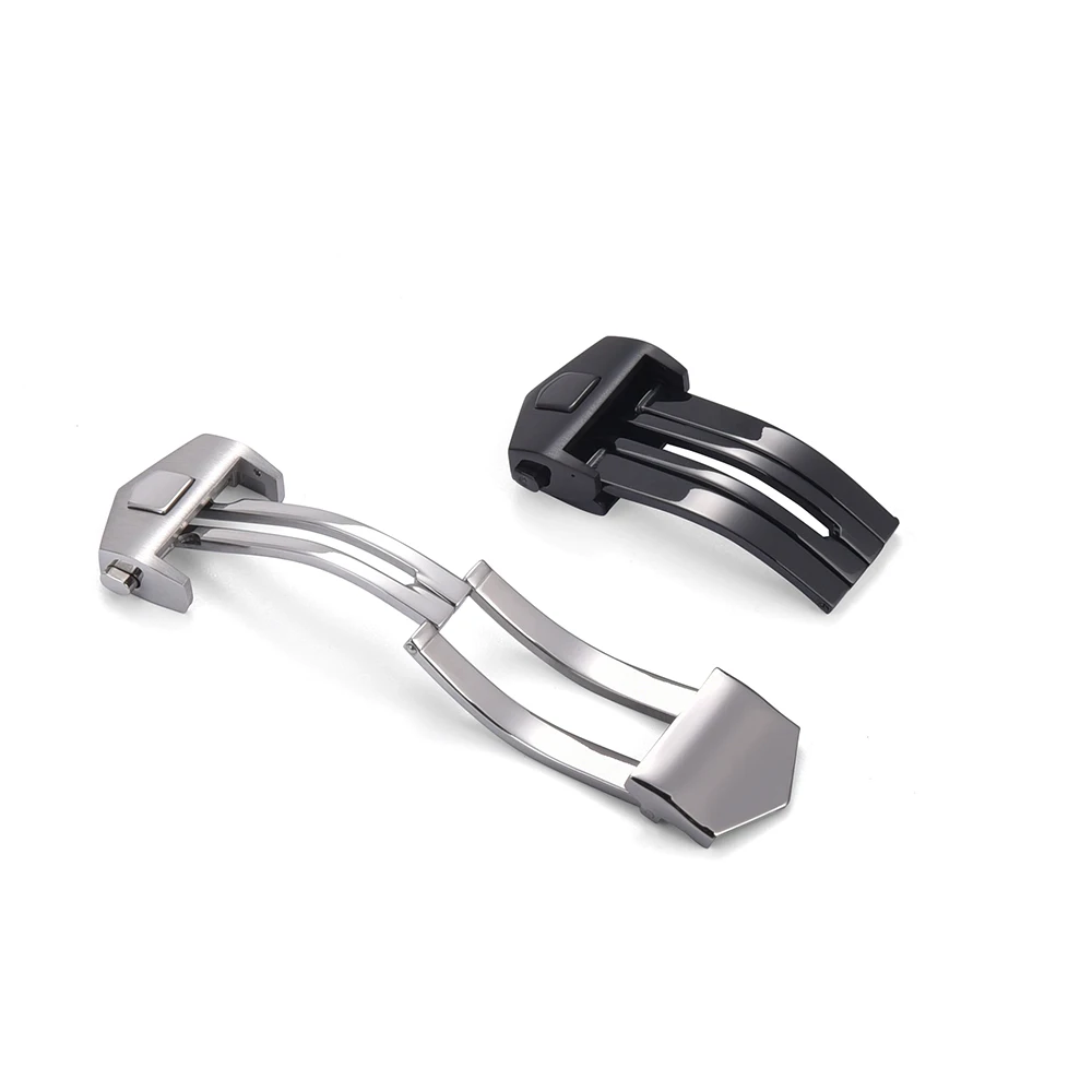 Stainless Steel Deployment Clasp 18 20mm Butterfly Folding Buckle Watch Strap Accessories Replacement For Leather Strap