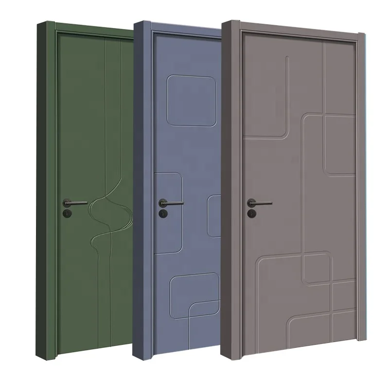 China Low Price Waterproof Interior Room Modern Design Wooden Plastic Pvc Bathroom Wpc Doors