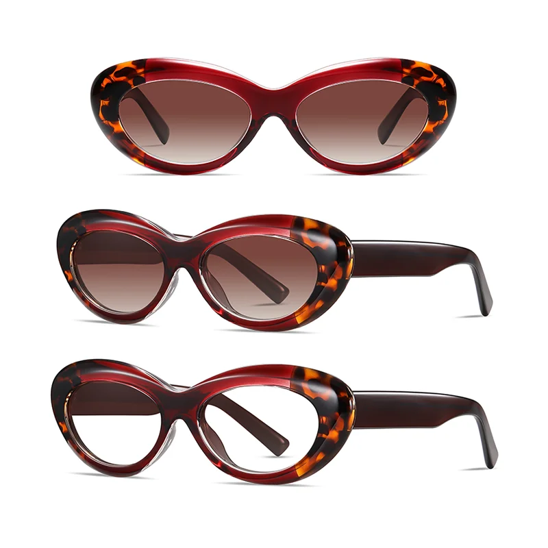 2024 Vintage Cateye Sunglasses Custom Y2k Acetate Eyeglasses Punk Lentes De Sol Sunglasses Women