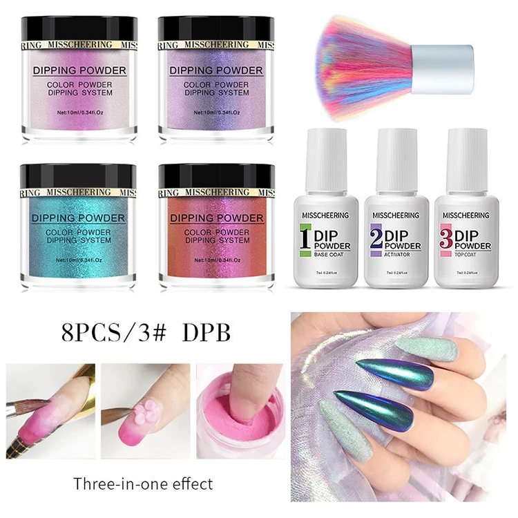 
Misscheering Dipping Powder Brush Set Manicure Nail Art Holographic Powder Glitter Nail Art Pigment DIY Nail Art Decoration 
