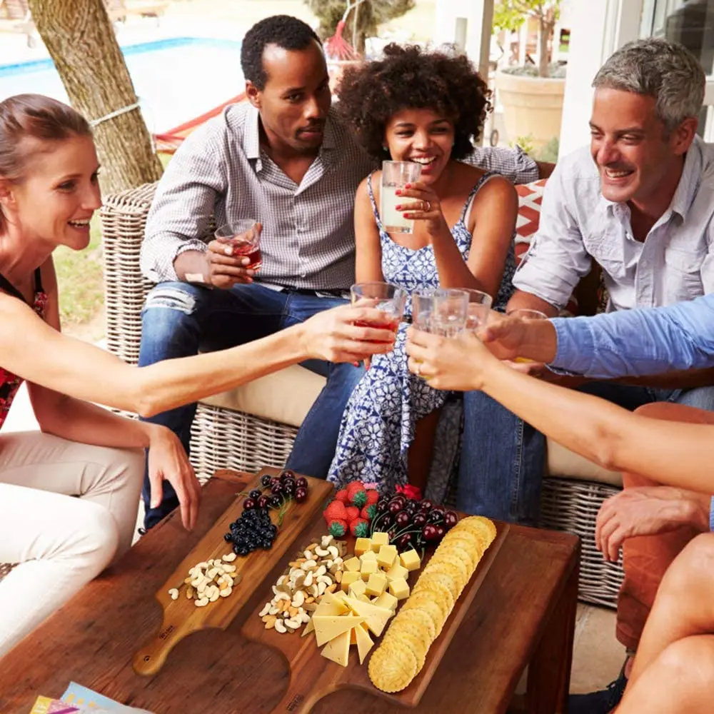 Creative Natural Rustic Handmade Cheese Eco Friendly Large Marble Bamboo Wooden Cutting Board